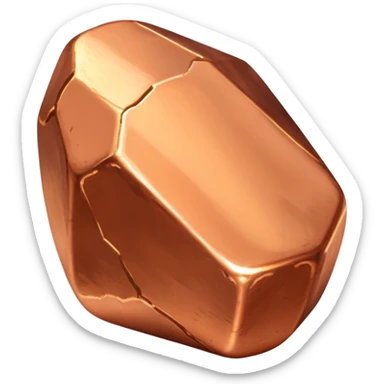 shiny copper metal nugget sticker
