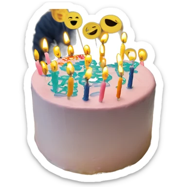 hear me out written on a cake with beautiful people stickers stuck on little tooth picks put on top of the cake like candles sticker