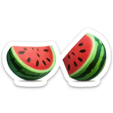 two watermelons beside each other  sticker