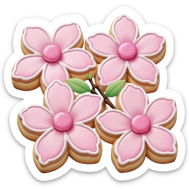 Cherry blossom shaped cookies sticker