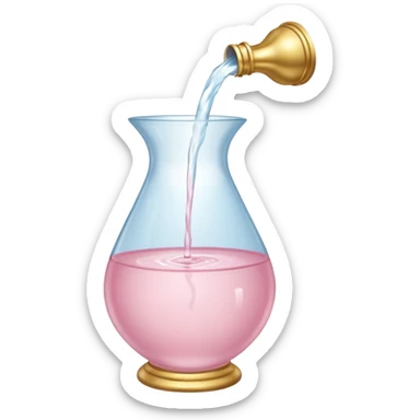 Light pink and gold vase pouring water sticker