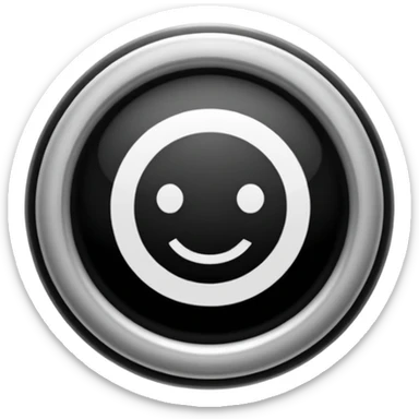 Círculo totalmente negro, adentro del círculo un símbolo de encendido y apagado en color blanco sticker