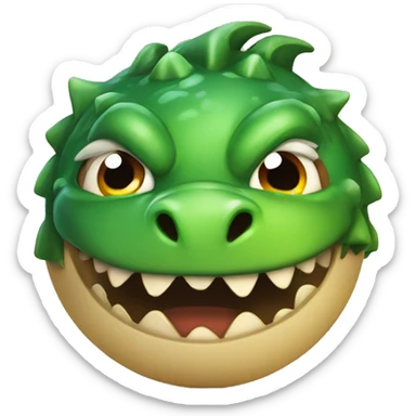 A dragon turned into a round ball  sticker