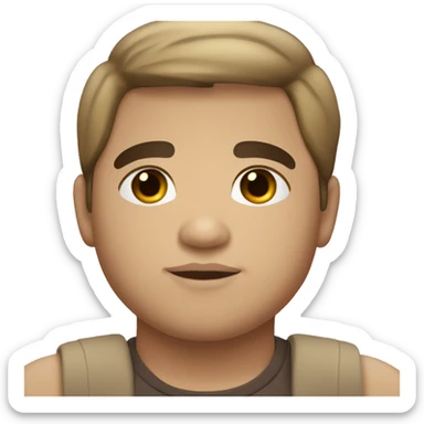 Chubby Hispanic boy with light skin dark brown straight hair and brown eyes very tall sticker