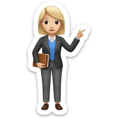 teacher teaching with a blackboard in the background, full body sticker