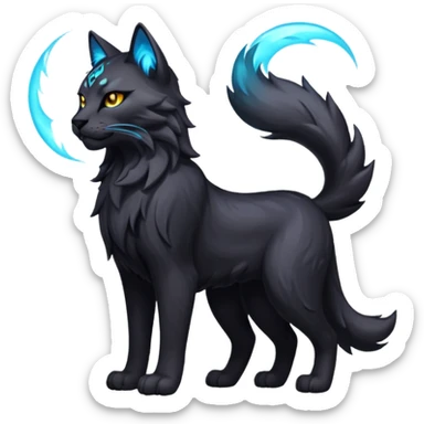 Create a single emoji of a Void Lynx in full body, shown at a slight side angle in a natural, characteristic pose with a mystical void aura. 

 sticker