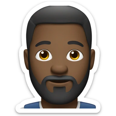 Black man with white beard sitting at office computer  sticker