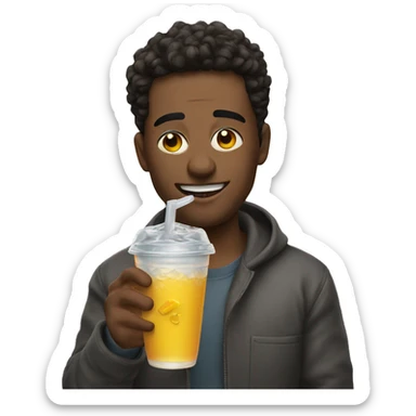 😔 with drink sticker