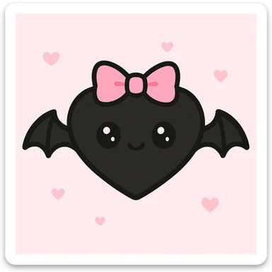 BLACKPINK-inspired gothic object, cute and bold, black and pink colors, kawaii style sticker