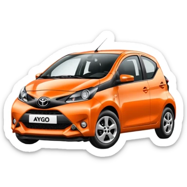 Make an emoji of an orange Toyota aygo sticker