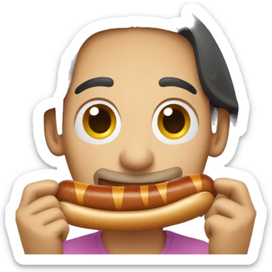 holding a bratwurst sticker