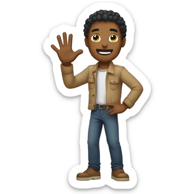 make him spread his hand like he is carring something   sticker