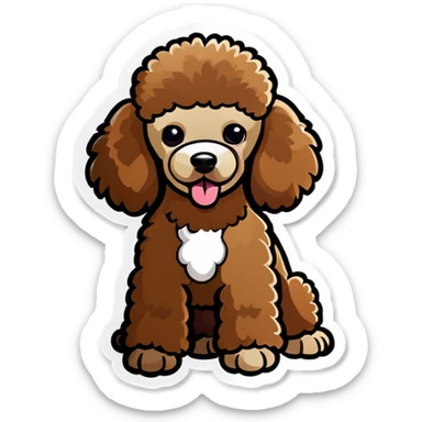 Brown Poodle sticker