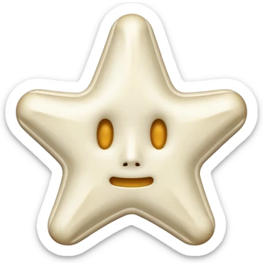 starshape made of bone. no face . no outer ridge sticker