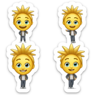 Create a lively and expressive emote with eyes filled with excitement, surrounded by a dynamic starburst. Convey high engagement and enthusiasm. Keep the style clean, simple, and recognizable sticker
