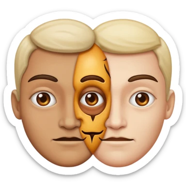 duas caras em um mesmo corpo uma boa e uma má sticker