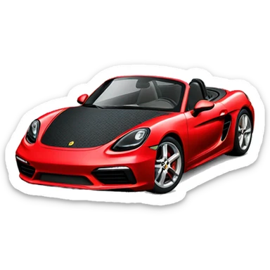 red 718 boxster sticker