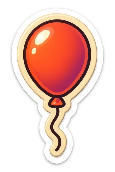 single balloon symbol, cartoon style sticker, simple and clear, no text sticker
