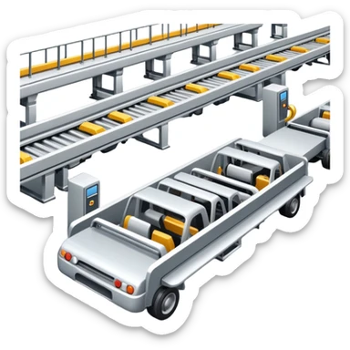 automobile plant with a conveyor sticker