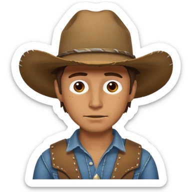 hatless cowboy sticker