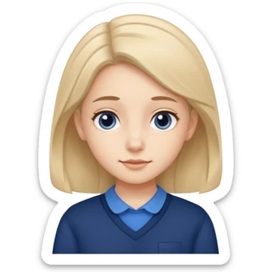 cute school girl jewish blue shirt navy jumper sticker