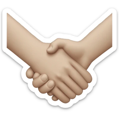 Two hands performing a handshake gesture, indicating a cordial greeting between friends or associates. sticker