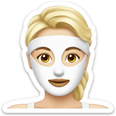 Blonde Lady with face mask spa beauty full face relaxing sticker