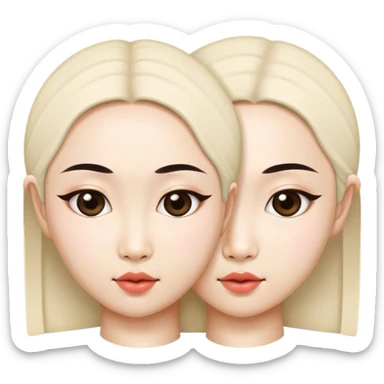 Vintage circus beautiful Asian female siamese twins  sticker