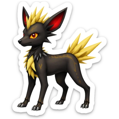 Skeletal Skinny Jolteon-Houndoom-Manectric-fusion sticker