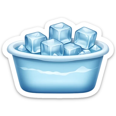 Bathtub with large ice cubes inside sticker