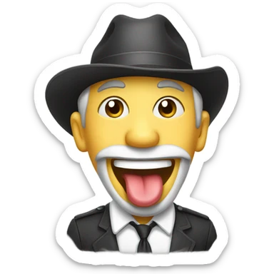 Country person with tongue sticking out sticker