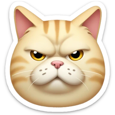 Fat cat frowning sticker