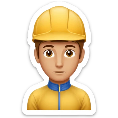  jockey with a long bump on his head sticker