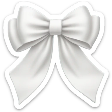 White bow on white bow sticker