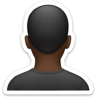 the back of a african males head sticker