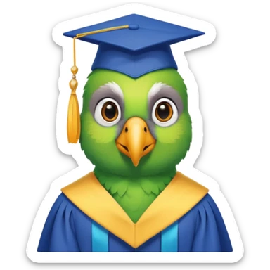 parrot graduate college sticker