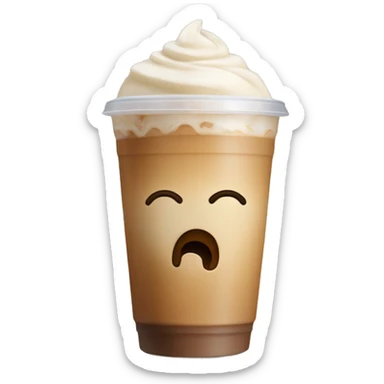 Small iced latte in a plastic cup with no face sticker