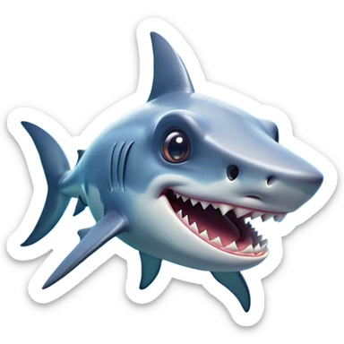 Cinematic Comical Hammerhead Shark Portrait Emoji, Head tilted dramatically with an exaggeratedly shocked expression, featuring its iconic wide-set eyes on a distinct hammer-shaped head, a sleek body with comically expressive fins, and a quirky, animated demeanor, Simplified yet hilariously expressive features, highly detailed, glowing with a slightly sassy oceanic glow, high shine, dramatic yet playful, stylized with an air of cheeky marine mischief, soft glowing outline, capturing the essence of a meme-worthy hammerhead that looks ready to side-eye its way into viral fame! sticker
