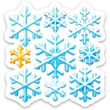 Snowflakes in different colors sticker