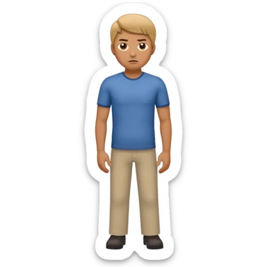 Man standing with his hands on his hips with an annoyed look on his face. His body is turned slightly to the side sticker