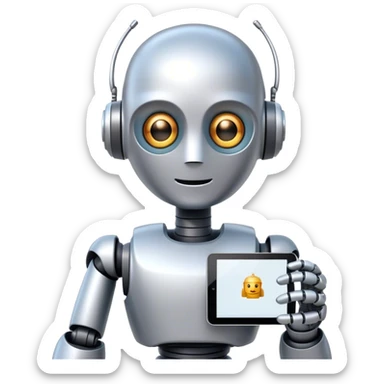robot de inteligencia artificial que es un tutor virtual para estudiantes sticker
