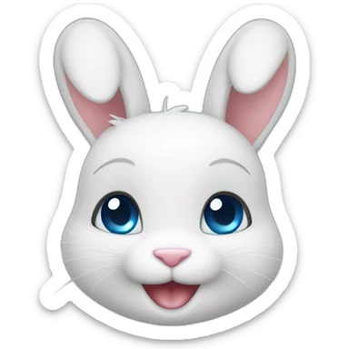 The little bunny is very cute with a sunny smile and big blue eyes. sticker