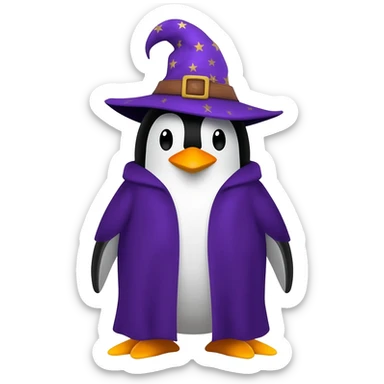 Penguin Wizard sticker
