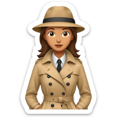 detective woman in long coat sticker