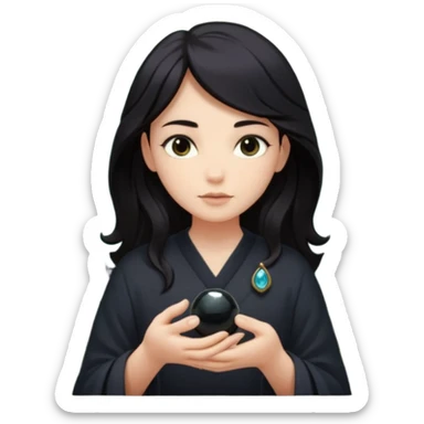 I want an emoji to use for mental wellness in a mystical setting. I want to reference an object that symbolizes the term "Clarity Seeker". It should be relaxing and calm in nature. sticker