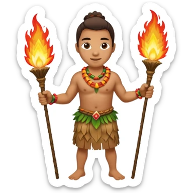 hawaiian fire dancer sticker