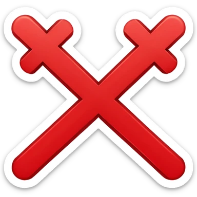 general red x symbol, make it a bit slim sticker