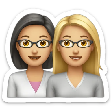 Two online language female teachers sticker