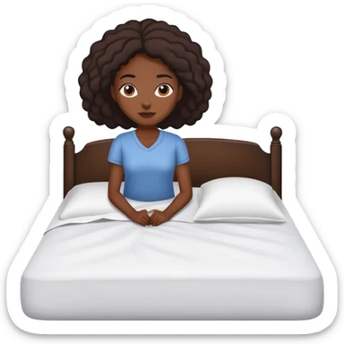 Mujer negra tendiendo la cama sticker