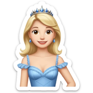 Parisian woman in a princess dress on the Eiffel tower sticker